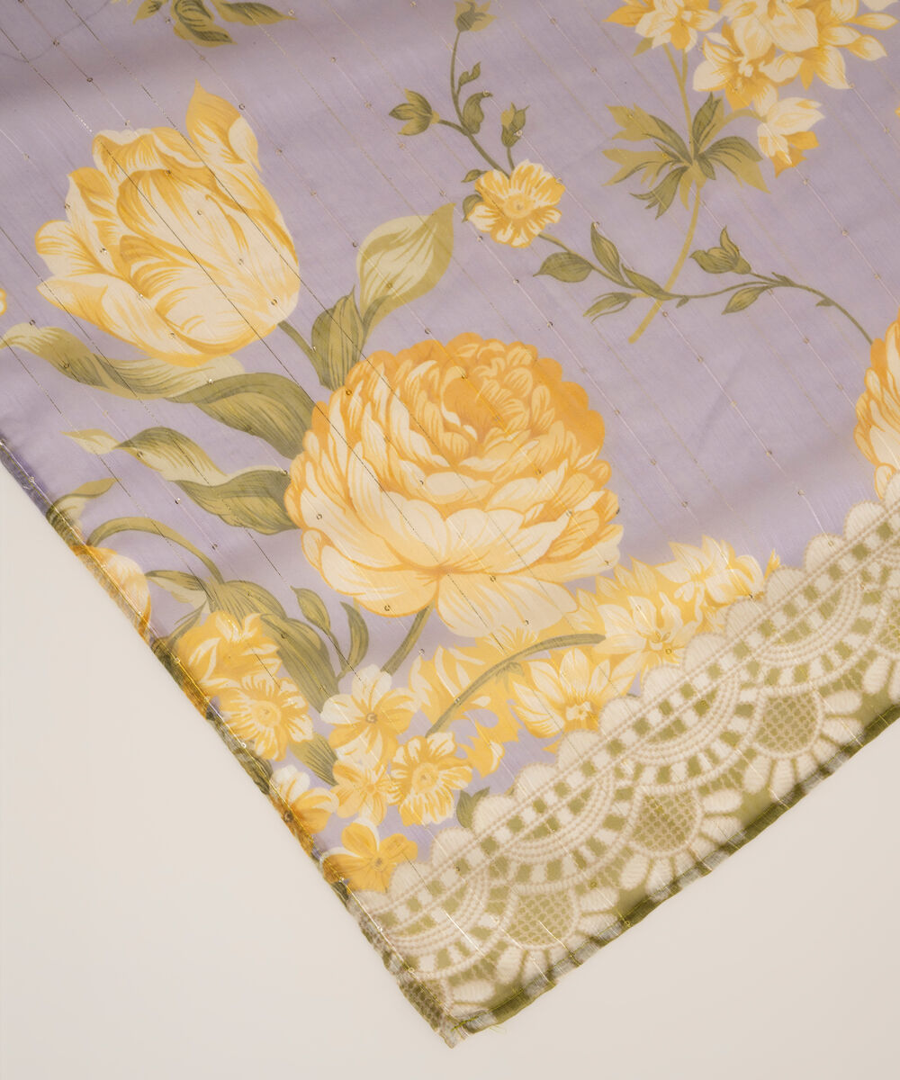 Women's RTW Manaar Lilac Printed  Dupatta