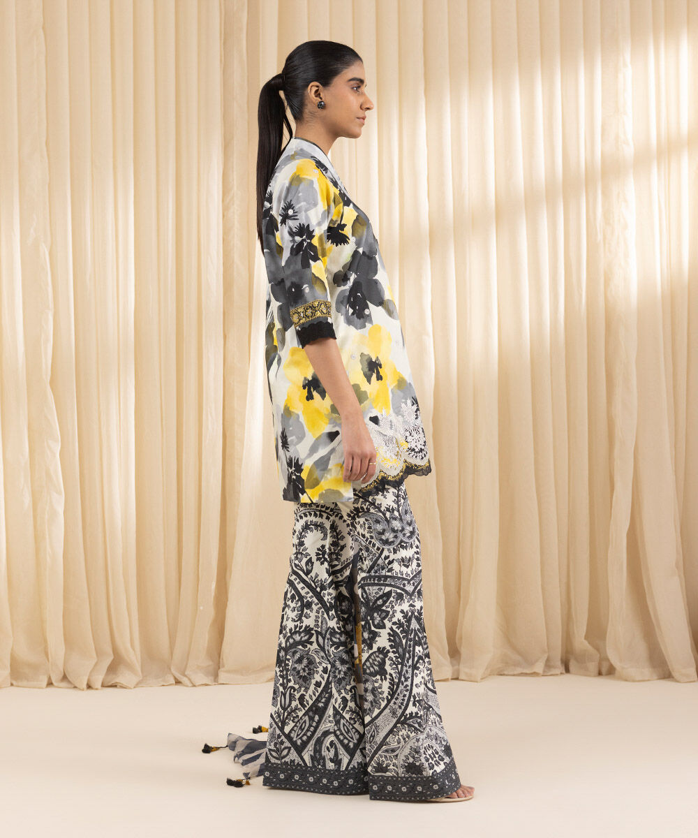 Unstitched Women's Embroidered Lawn Multi Three Piece Suit