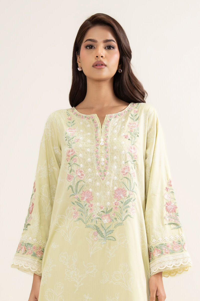 Embroidered Cotton Satin Shirt