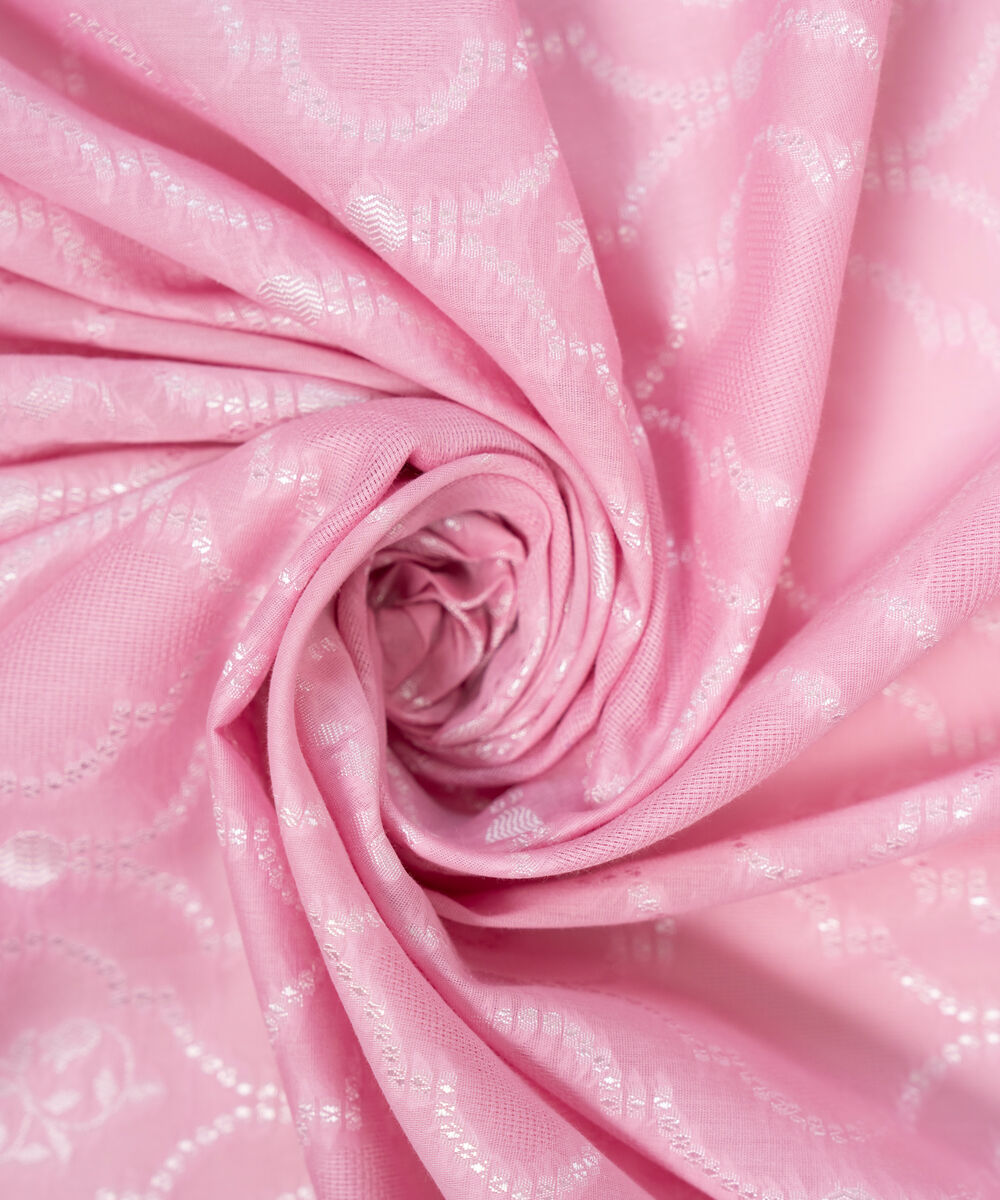 Extra Weft Jacquard Solid Pink Dupatta