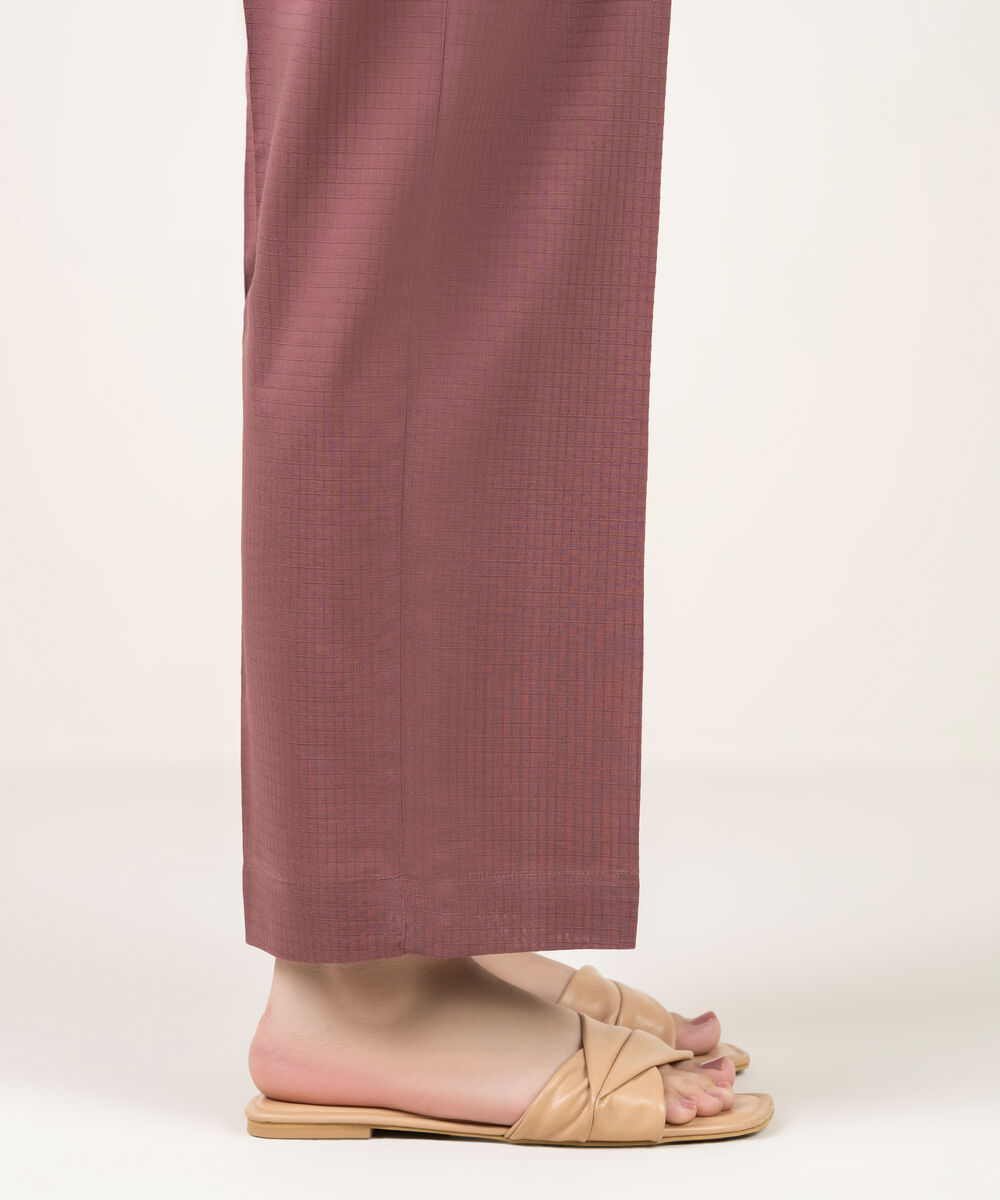 Women's RTW Dobby Solid Mauve Straight Pants