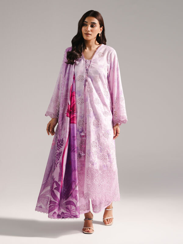 3 Piece - Embroidered Dobby Suit