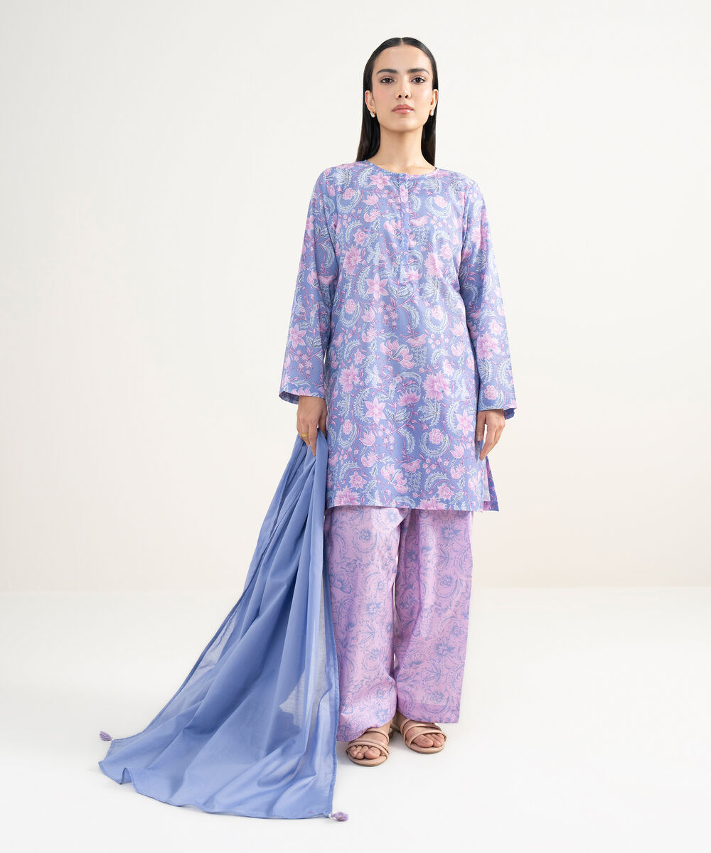 Lawn Solid Purple Dupatta