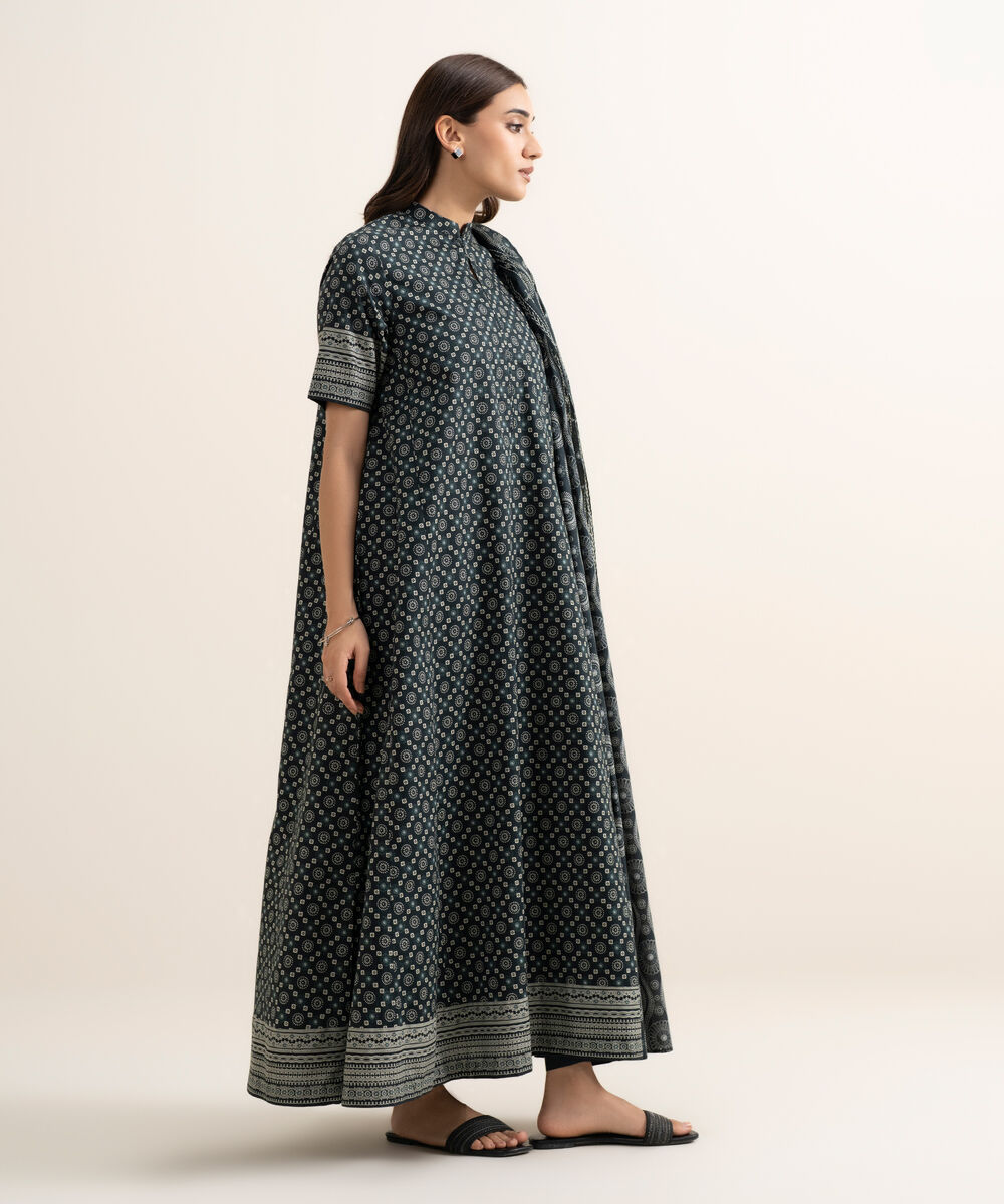 Women's Unstitched Lawn Printed Black 3 Piece Suit