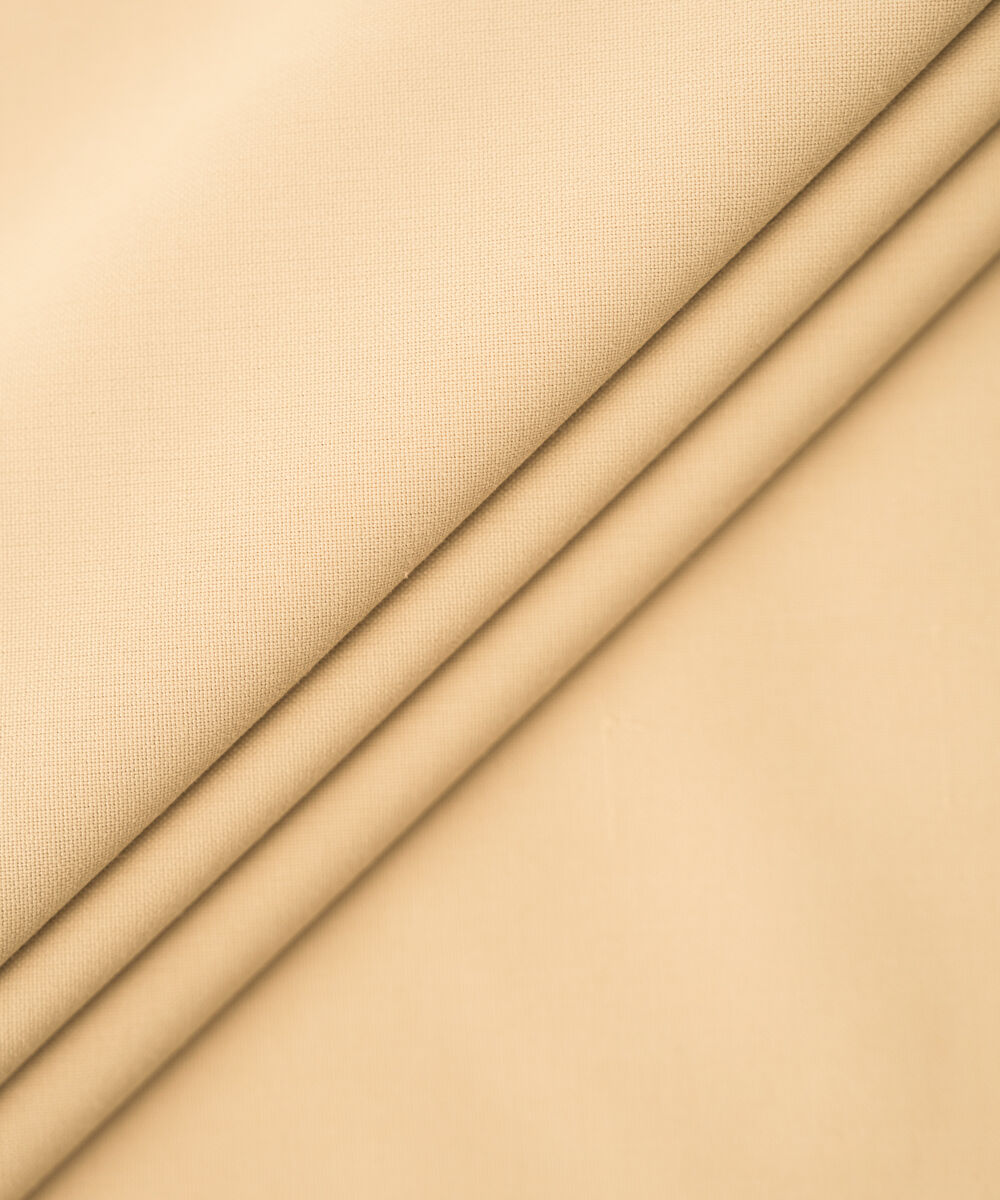 Men's Unstitched Beige Textured Wash & Wear Suit