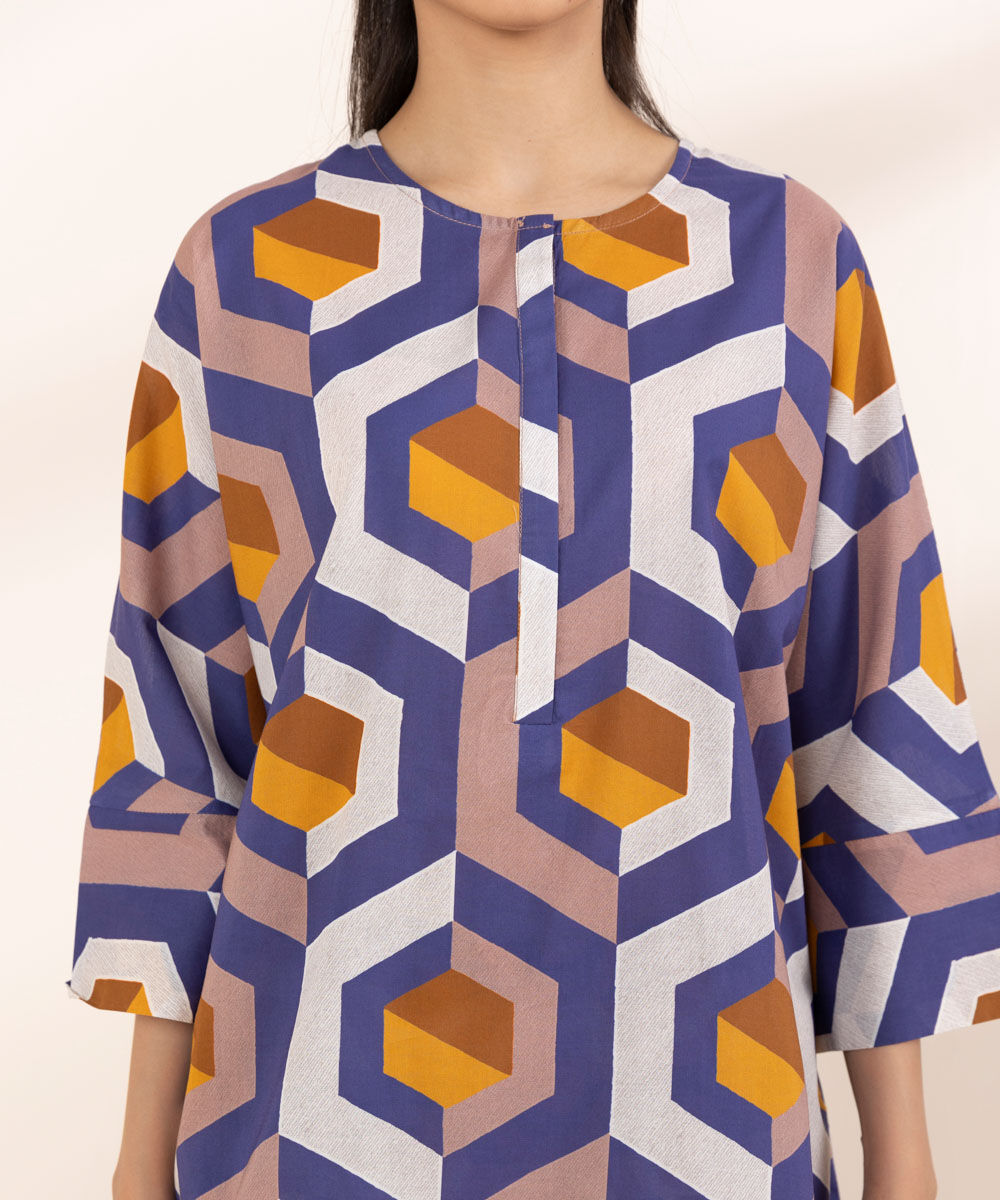 Women's RTW Lawn Multi Printed Boxy Shirt