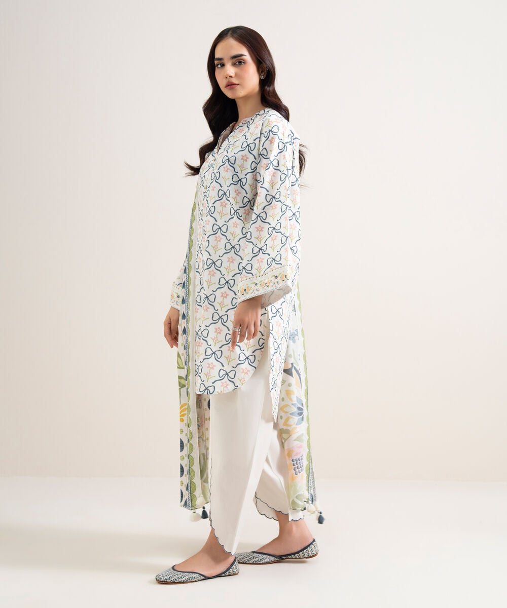 3 Piece - Printed Lawn Suit — Sapphire view 3