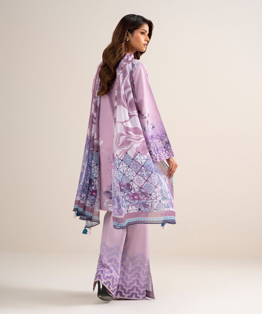 3 Piece - Printed Lawn Suit — Sapphire view 3