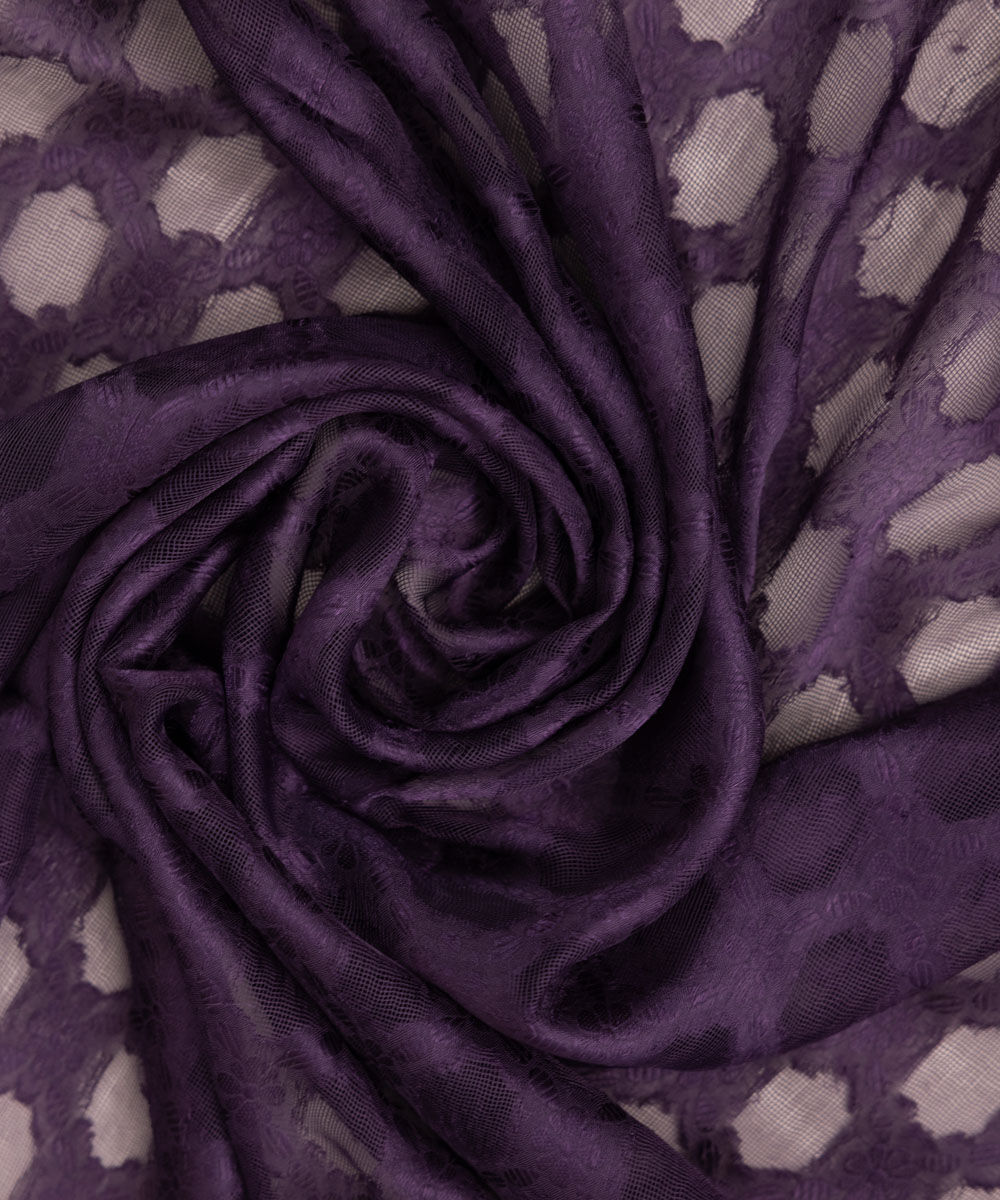 Brochea Jacquard Purple Solid Dupatta
