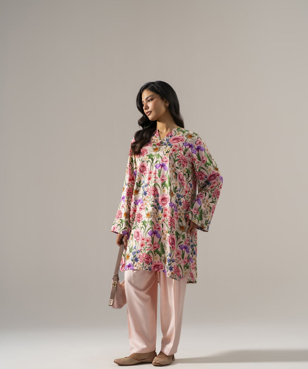 Women's RTW Viscose Marina Printed Pink 2 Piece Suit