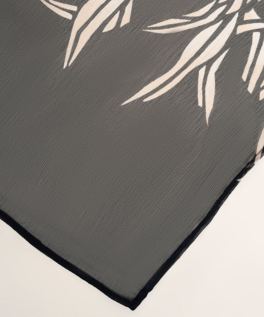 Blended Chiffon Black Printed Dupatta