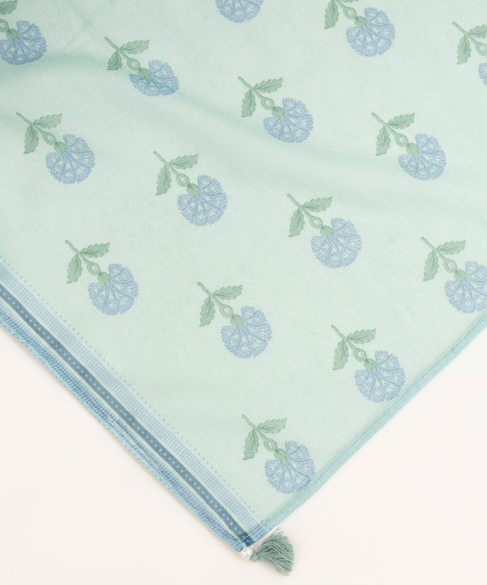 Lawn Printed Blue Dupatta