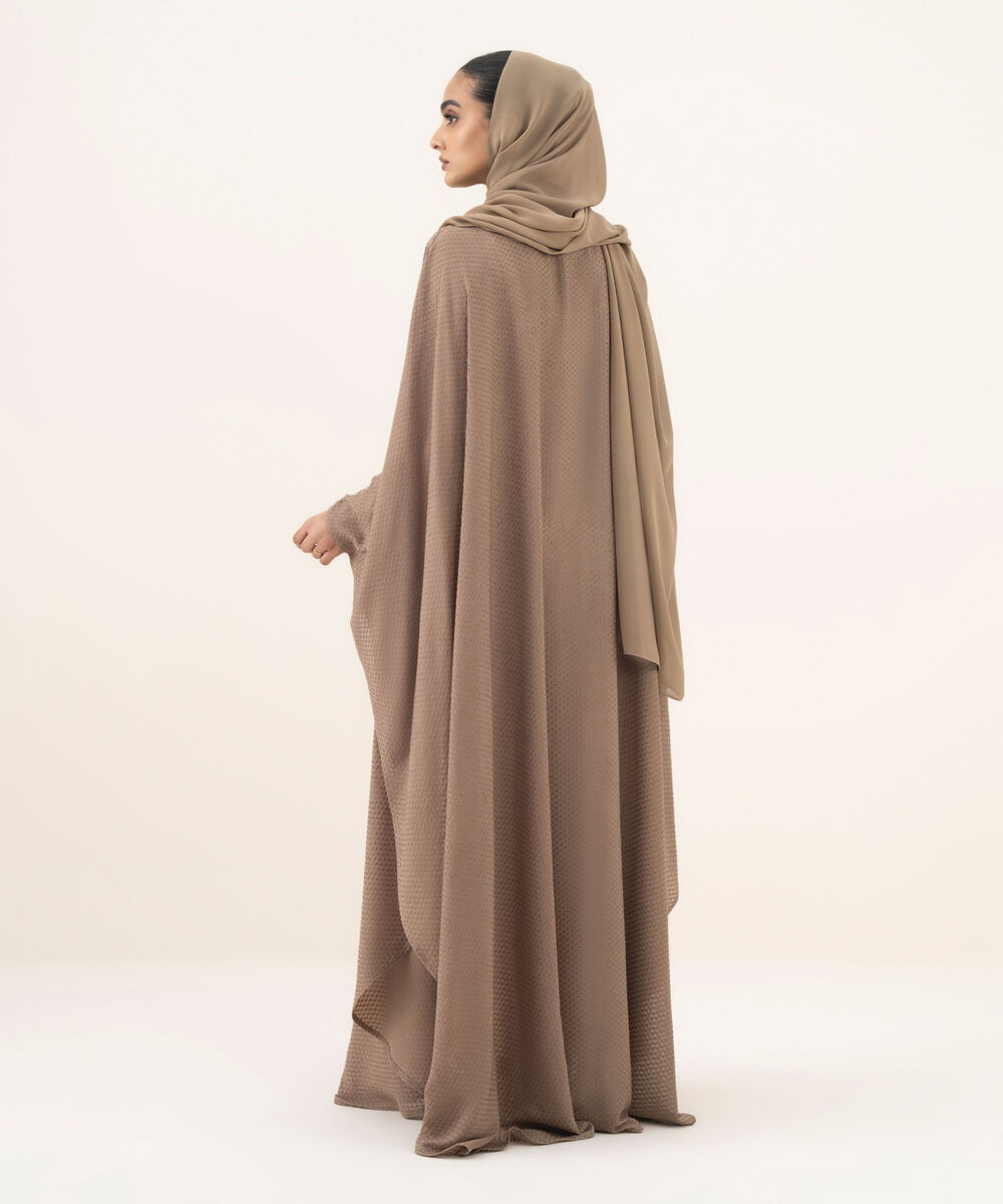 Women's light brown kaftan Abaya set