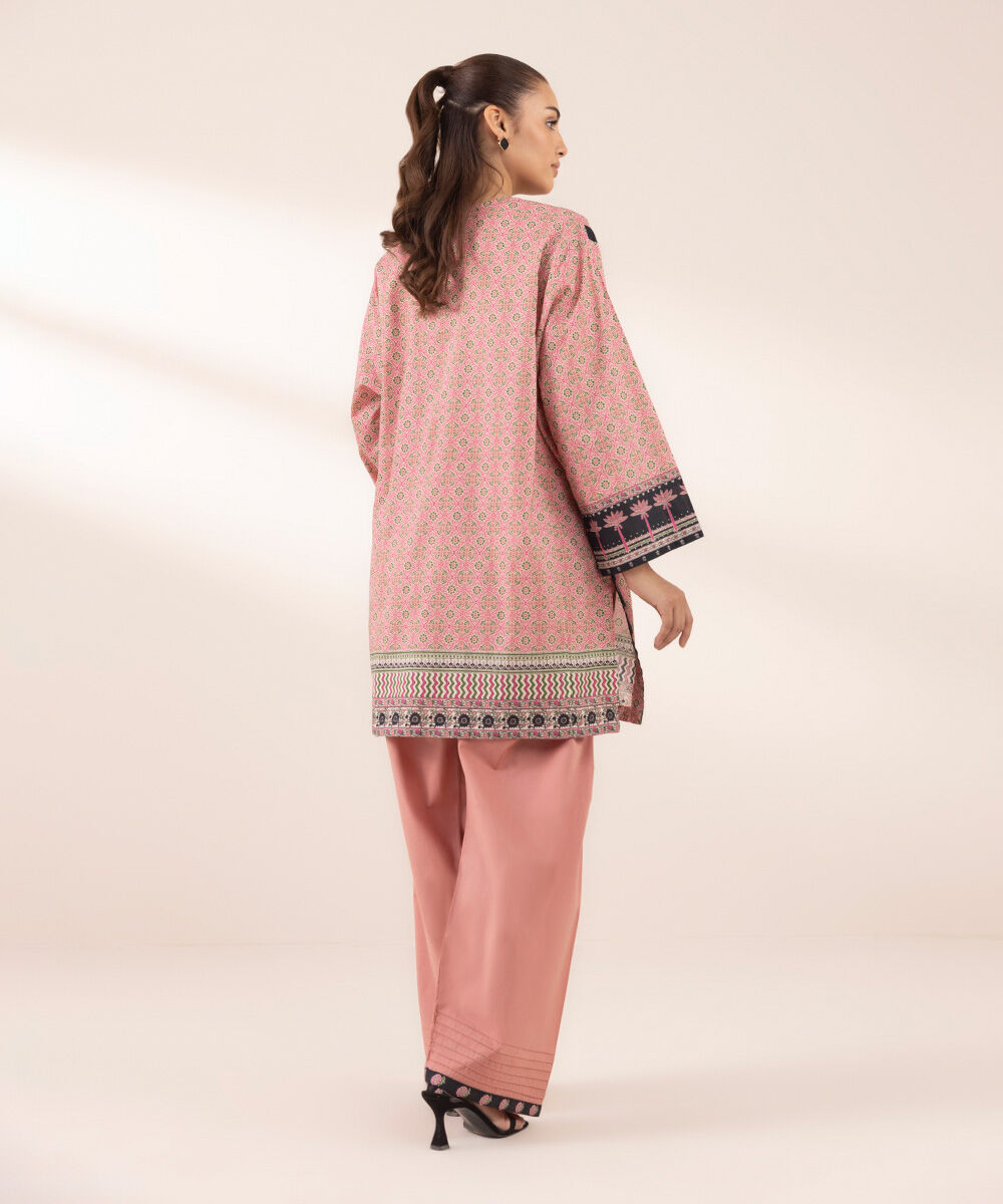 Women's RTW Lawn Pink Printed Boxy Shirt