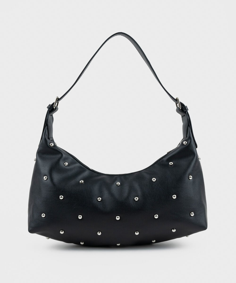 Women's Black Studded Shoulder Bag