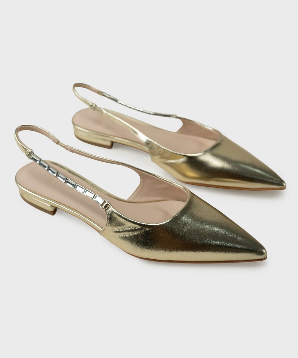 Women's Gold Slingback Heels