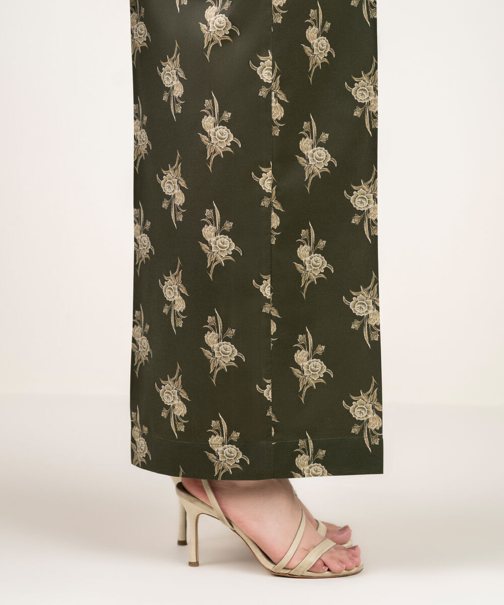 Women's RTW Cambric Printed Green Culottes