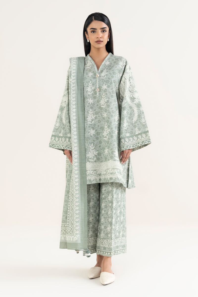 3 Piece - Printed Khaddar Suit