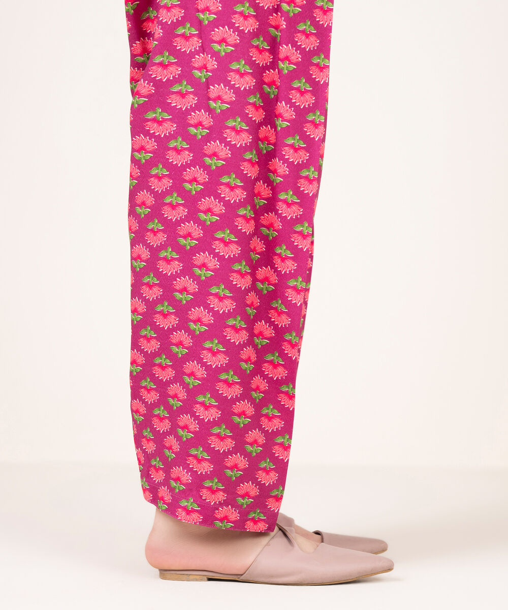 Women's RTW Dobby Printed Pink Shalwar