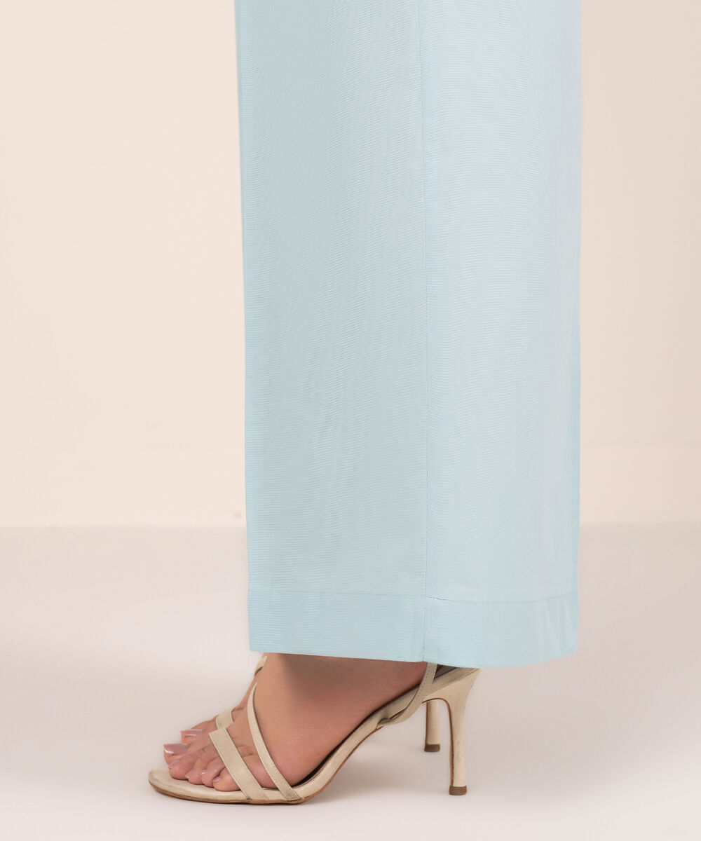 Women's RTW Cambric Solid Blue Culottes