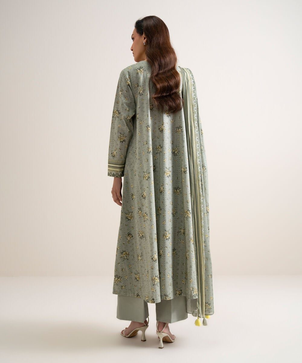3 Piece - Embroidered Lawn Suit — Sapphire view 4