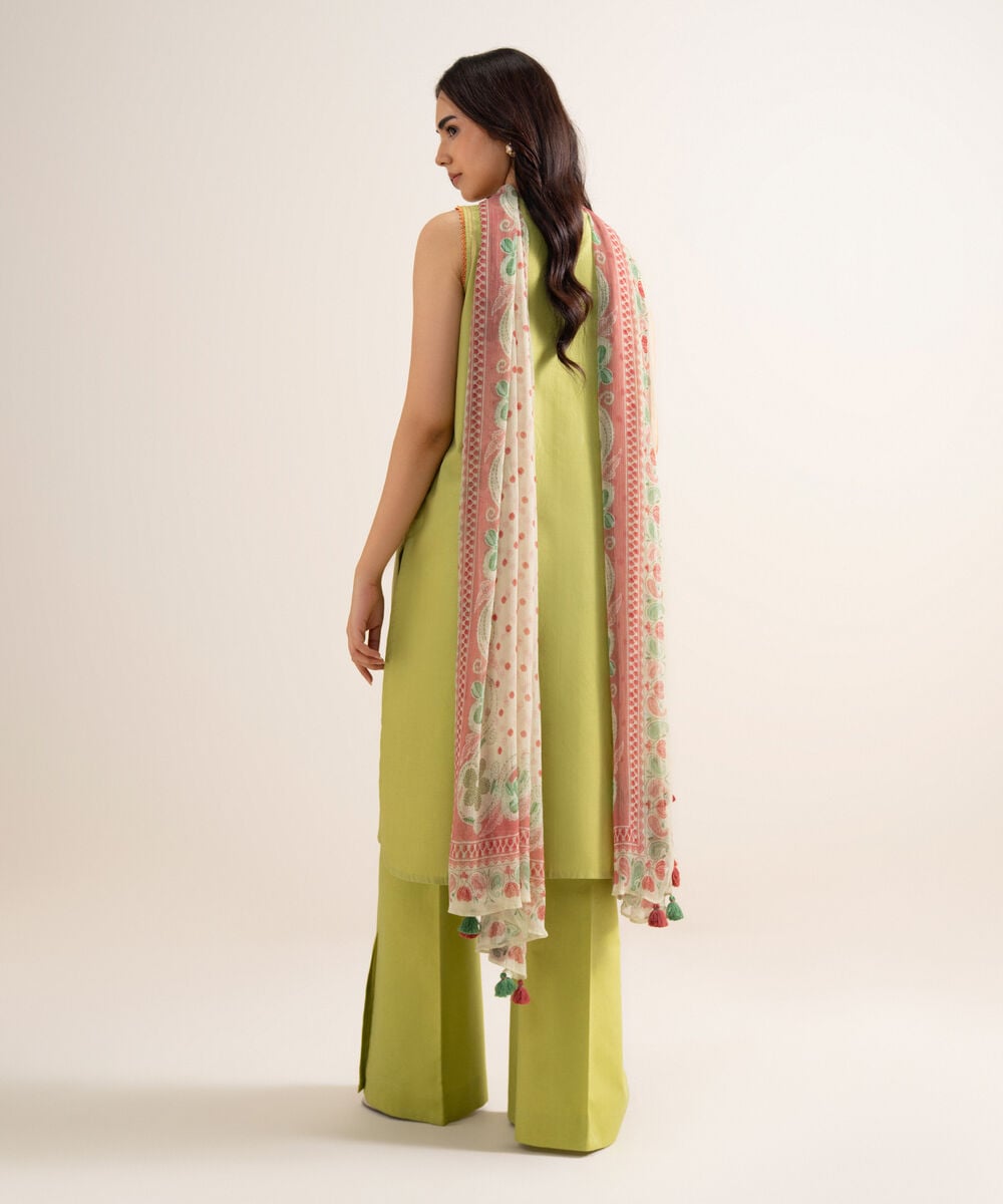 3 Piece - Embroidered Lawn Suit — Sapphire view 3