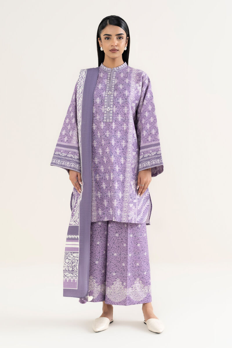 3 Piece - Printed Khaddar Suit