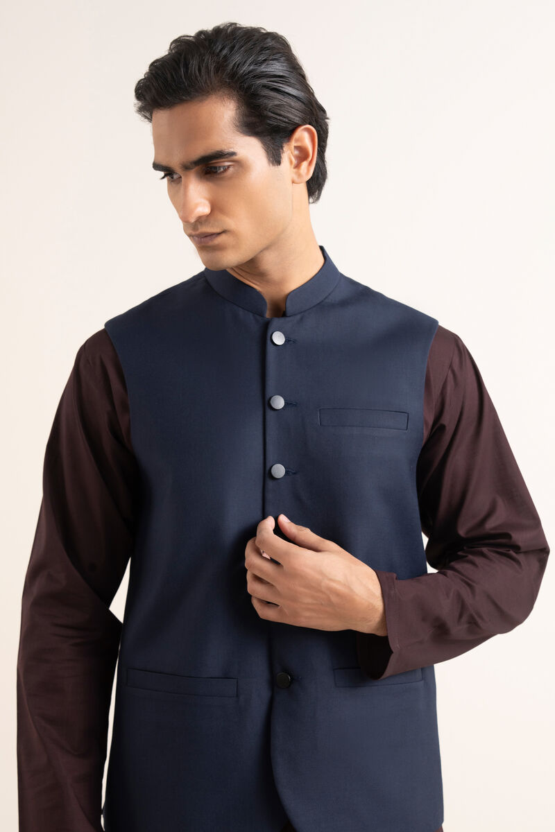 Textured Wash & Wear Waistcoat