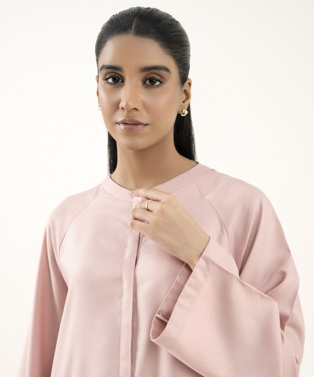 Women's RTW Dobby Pink Solid Straight Shirt