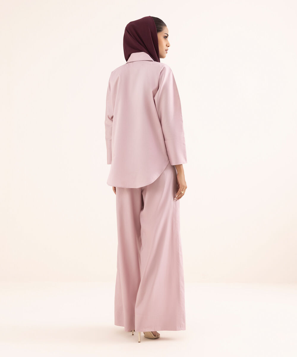 Women's Pink Viscose Modest Trousers