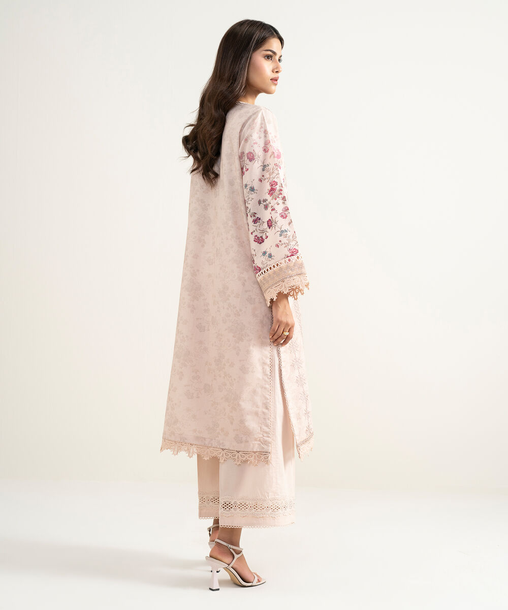 Women's RTW Zari Lawn Embroidered Pink 2 Piece Suit