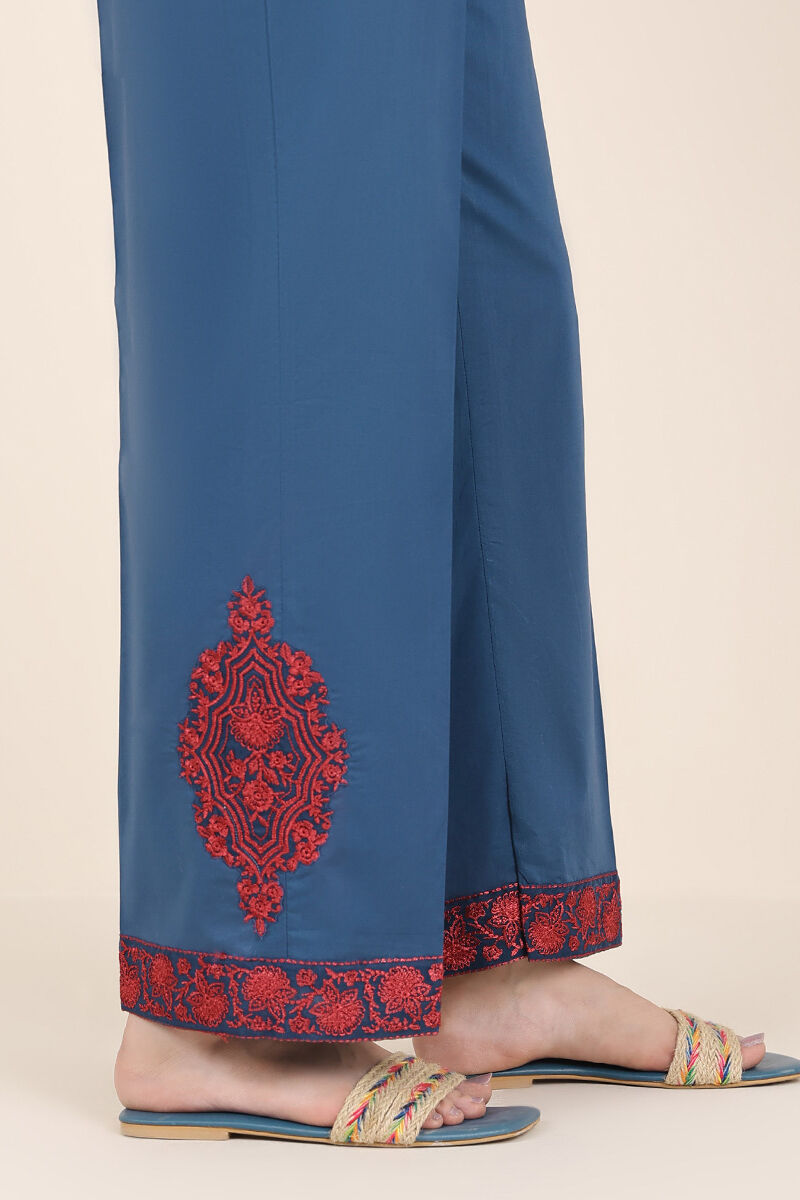 Embroidered Cambric Straight Pants
