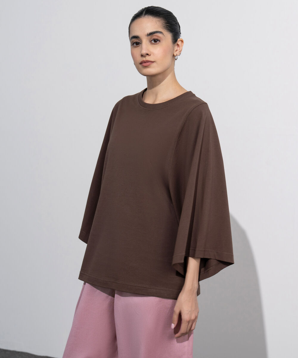 Women's Western Wear Maroon Oversized Jersey T-Shirt