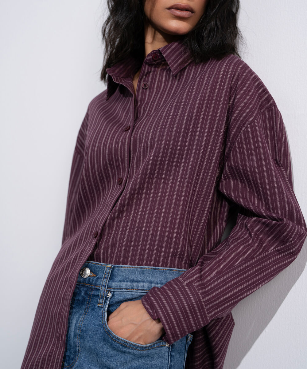 Women's Multi Cinched Waist Linen Blend Shirt