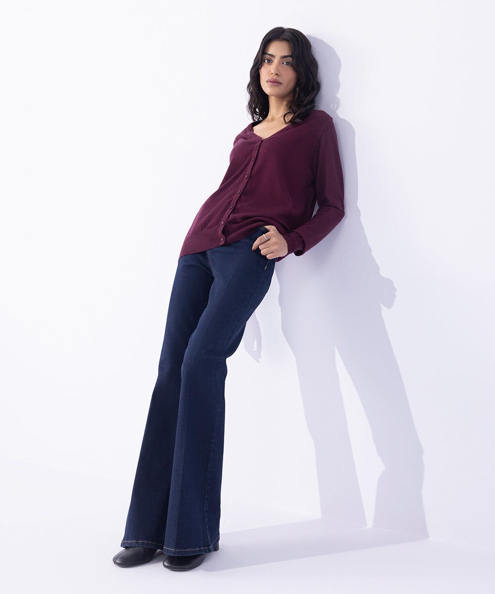 Light Weight Knit Cardigan Woman - Red Light Weight Knit Cardigan