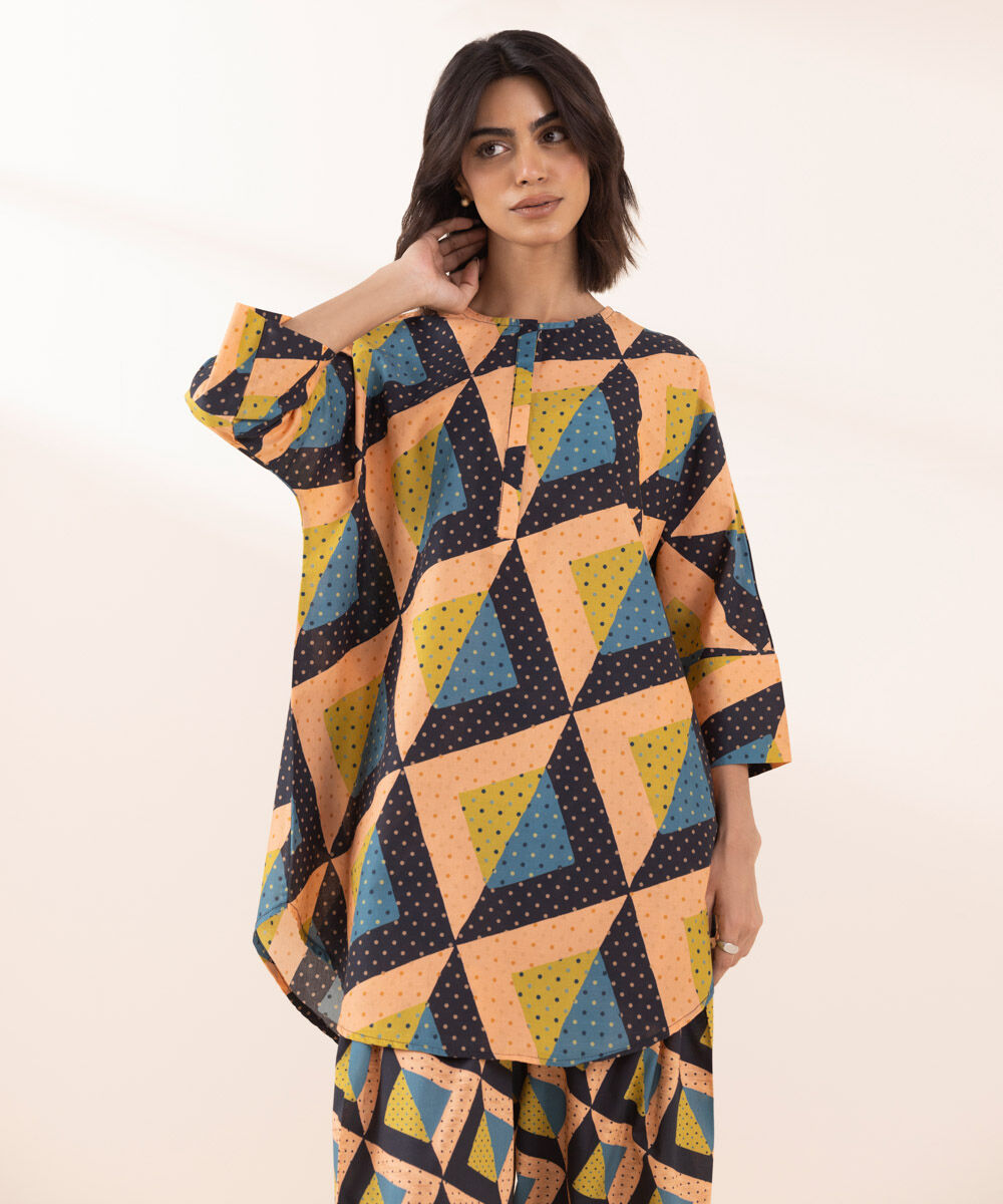 Women's RTW Lawn Multi Printed Boxy Shirt