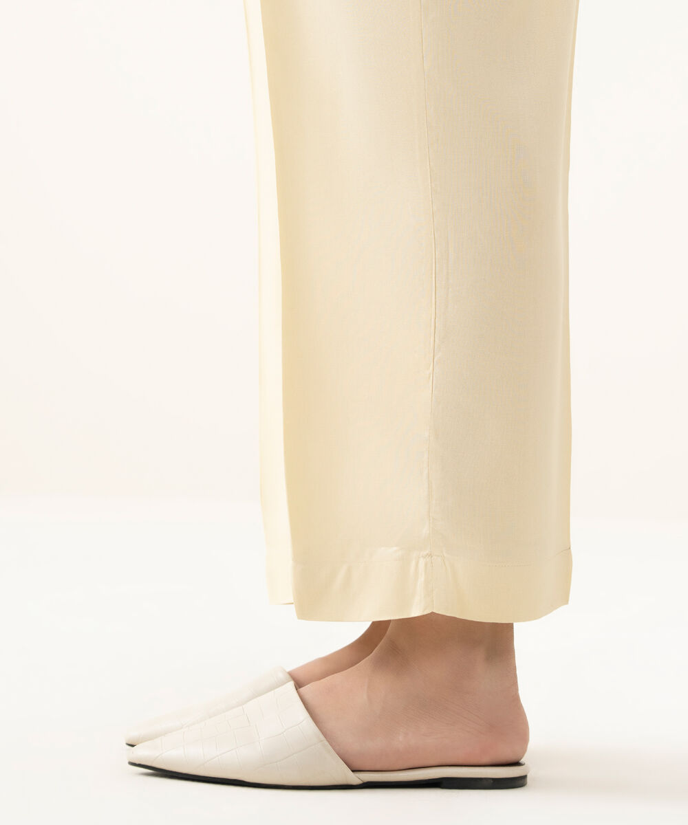 Women's RTW Linen Cream Dyed Straight Pants