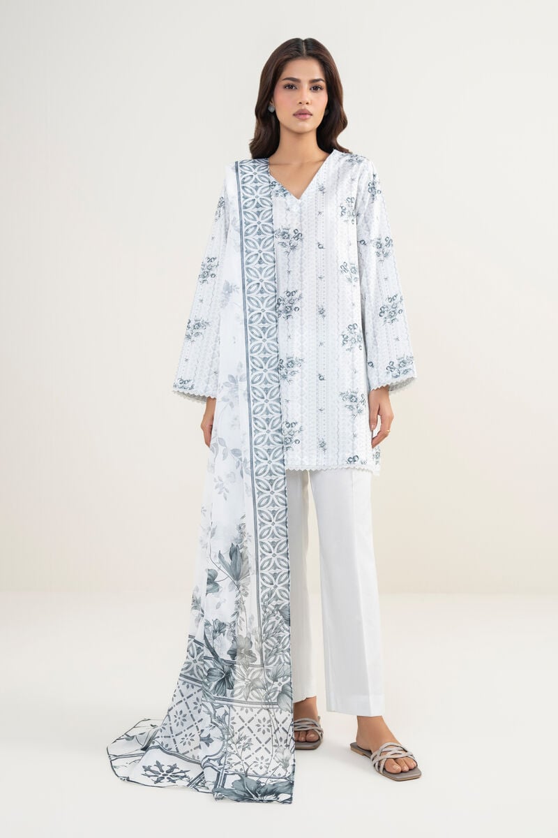 3 Piece - Printed Cambric Suit