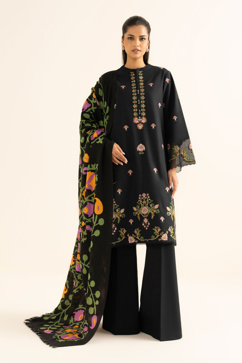 3 Piece - Embroidered Khaddar Suit