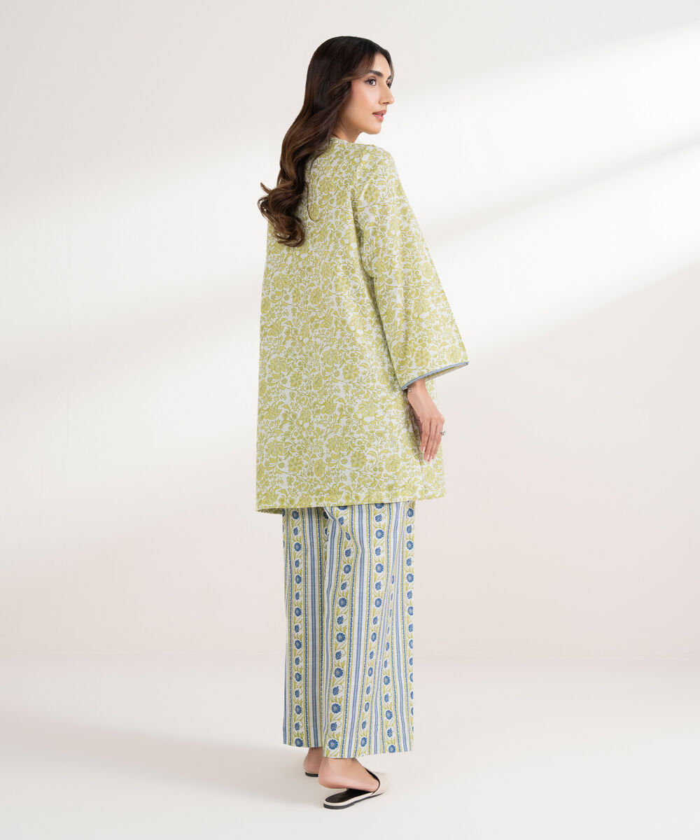 Women's RTW Light Khaddar Embroidered Straight Mint Green Shirt