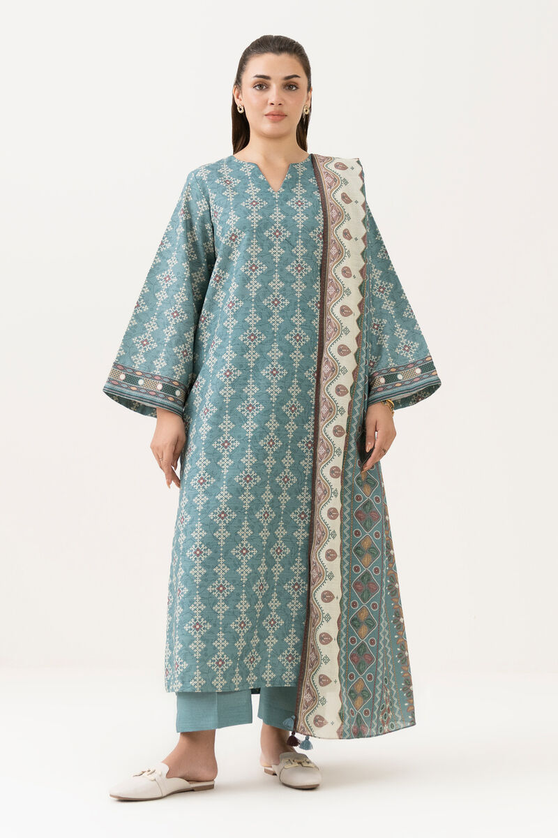 3 Piece - Printed Khaddar Suit