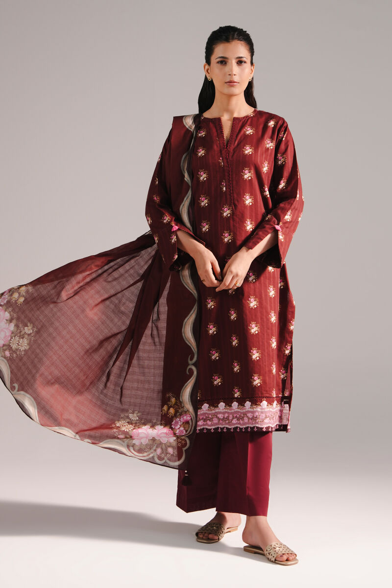 3 Piece - Printed Leno Kara Suit