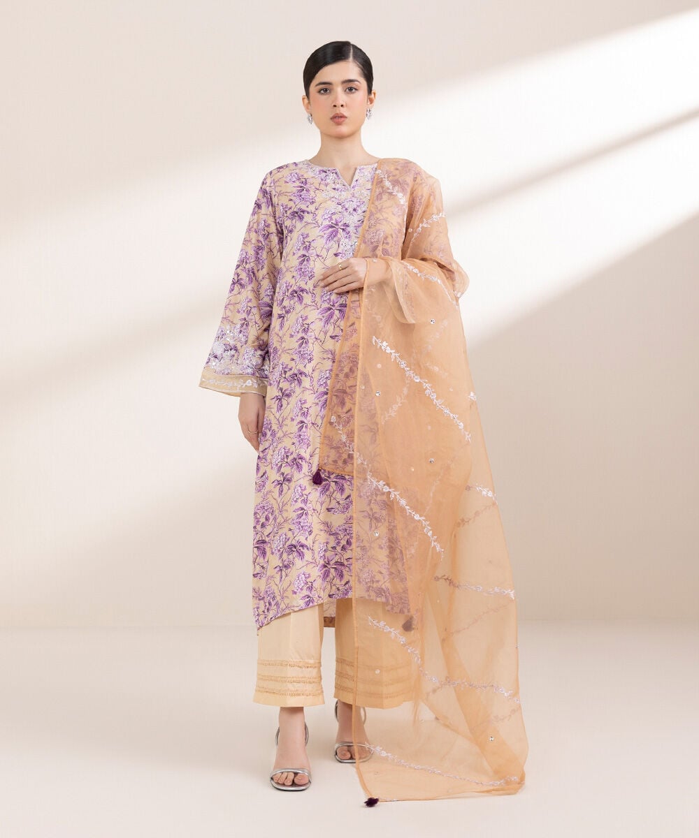 Organza Dupatta 3PRSG25V338D Sapphire PK