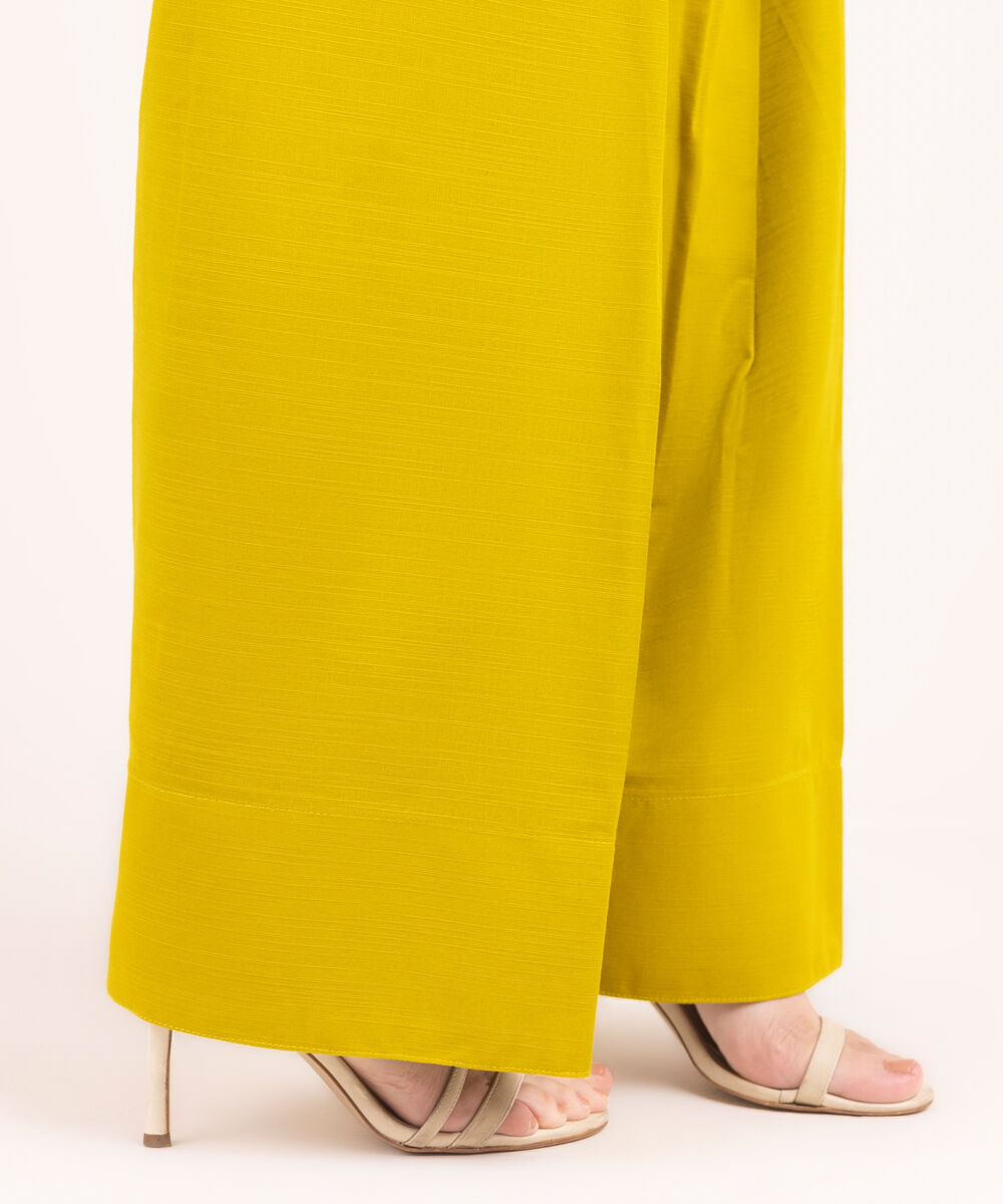 Women's RTW Khaddar Solid Green Farshi Shalwar