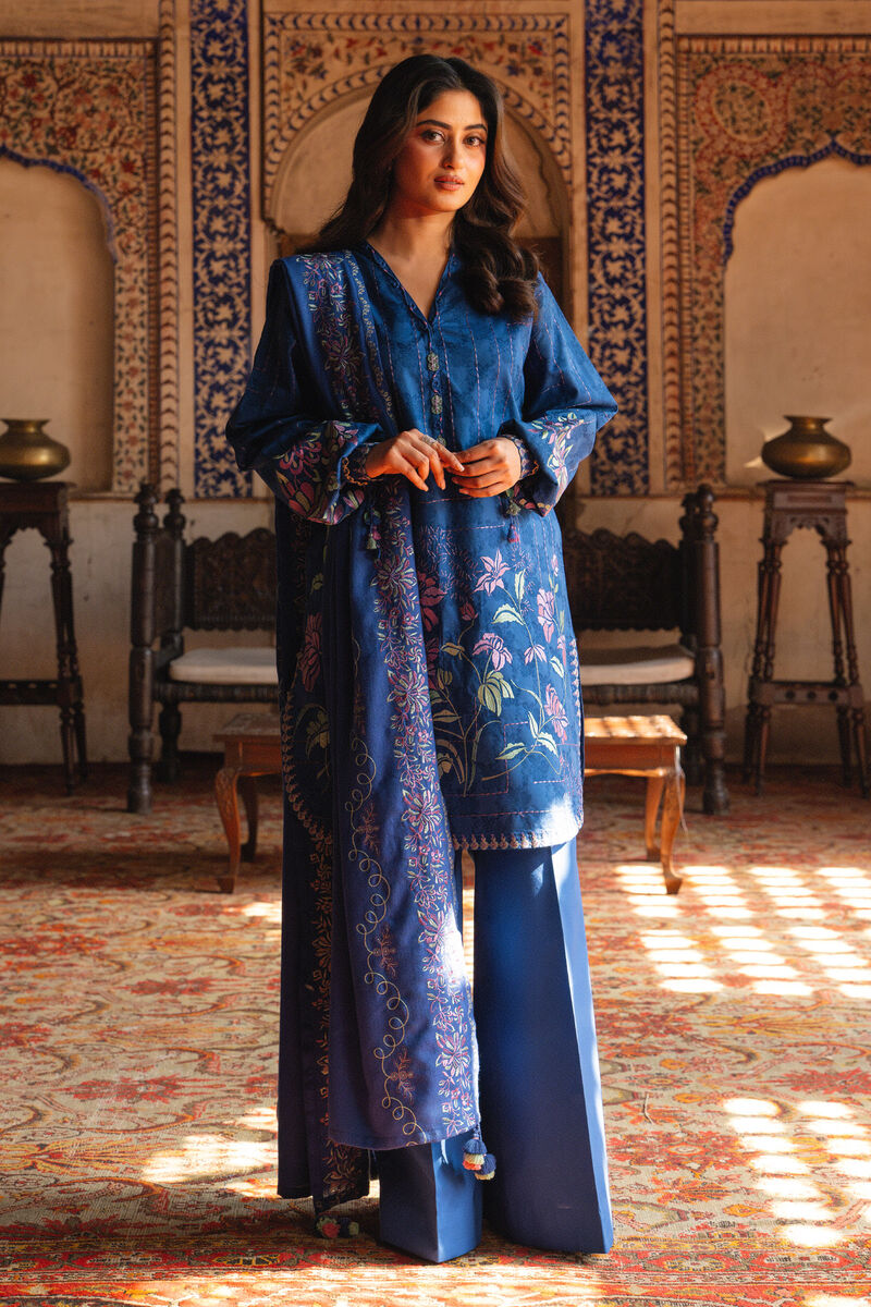 3 Piece - Embroidered Cotton Jacquard Suit