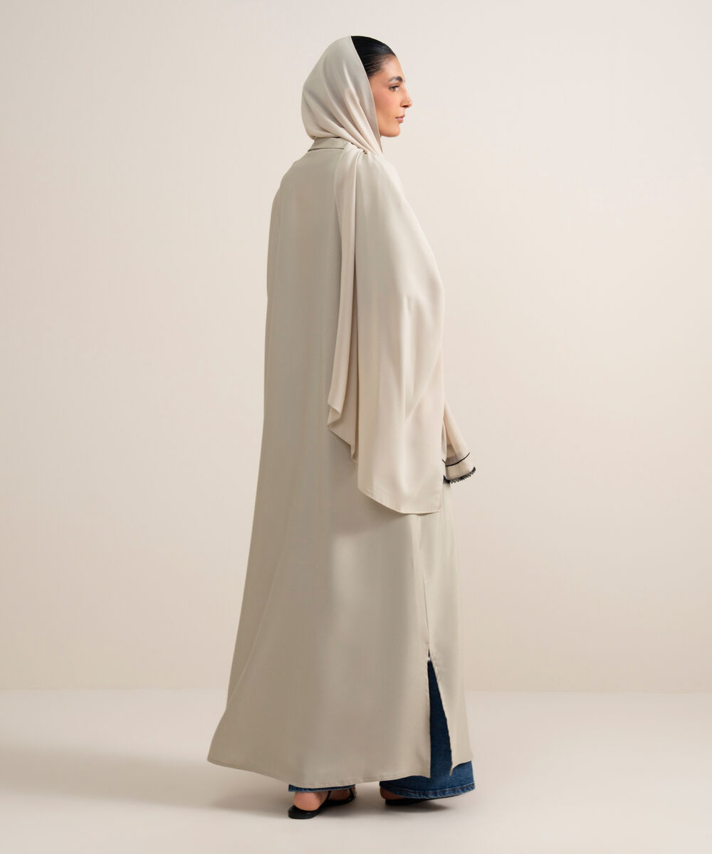 Women's Grey Regular Abaya Set