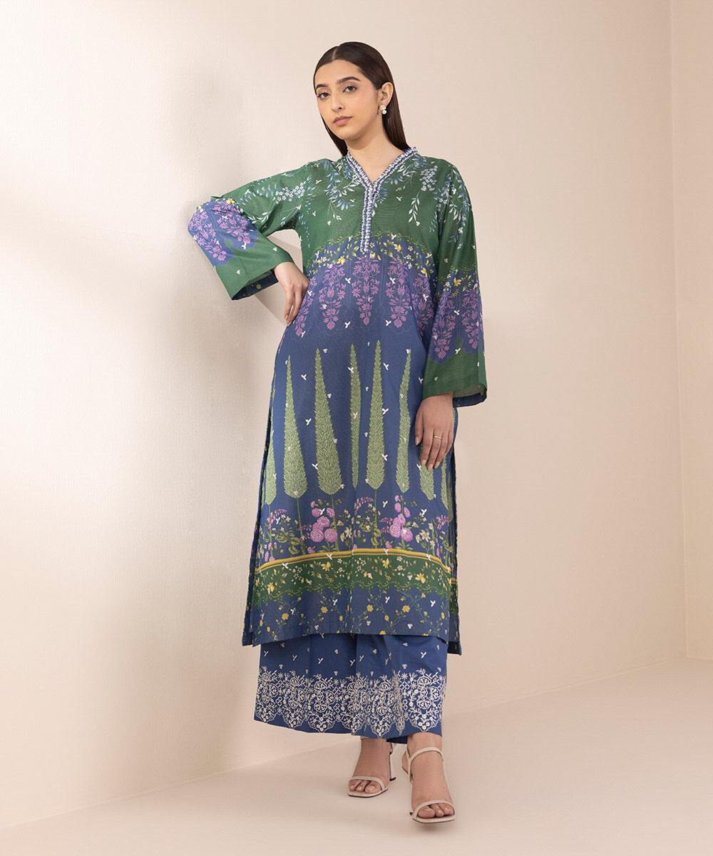 Woman - Multi Embroidered Zari Lawn Shirt