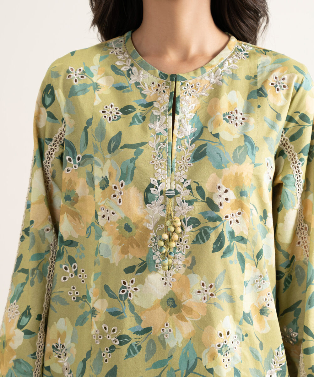 Women's Unstitched Lawn Embroidered Multi 3 Piece Suit