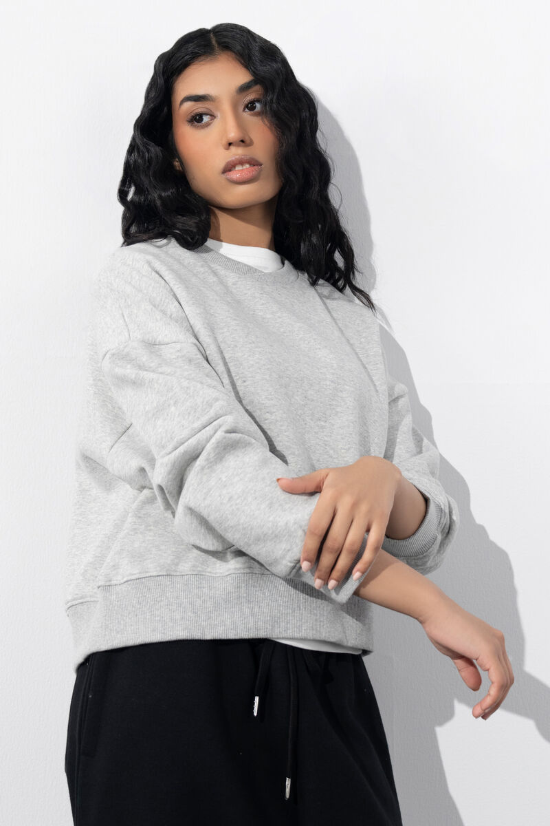 Cropped Fleece Sweatshirt