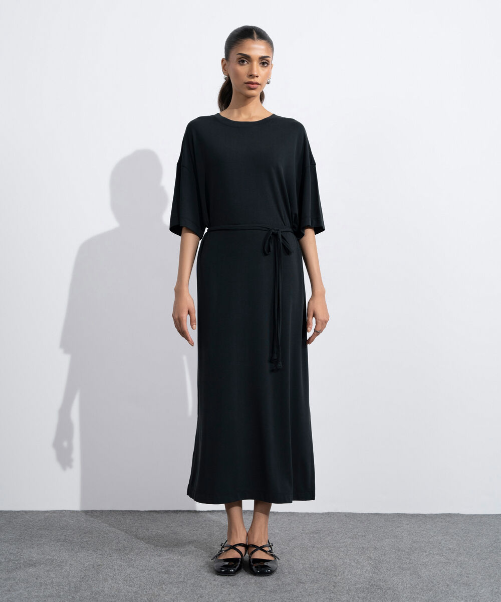 Women's Black Flowing Maxi Dress